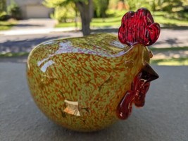  Art Glass  Fall  Colored Rooster  - £22.37 GBP