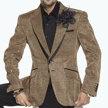 Men’s Gold-Black Fashion Prom | Wedding | Tuxedo | Blazer | Jacket - £155.67 GBP