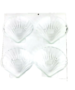 Set of Four Clear Glass Clam Shell Plates - £8.92 GBP