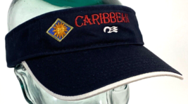 CARIBBEAN Visor Hat Cap-Dark Blue-Polar Graphics-USA-Embroidered Sun Logo - $15.00