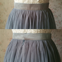 Wedding Gray Tulle Skirts Bridesmaids Plus Size Full Tulle Skirt Outfit image 6