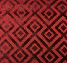 Lee Jofa Fiorentina Velvet Red Geometric High End Furniture Fabric 2.5 Yard 51&quot;W - £202.49 GBP