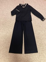 Vtg WW ll Navy Wool Dress Sailor Uniform Crackerjack Bell Bottoms 2 Stars 1940&#39;s - £111.78 GBP
