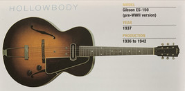 1937 Gibson ES-150 Hollow Body Guitar Fridge Magnet 5.25"x2.75" NEW - £3.06 GBP