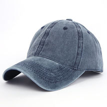 HOT Dark Blue Dyed Washed Retro Cotton - Plain Polo Baseball Ball Cap Ha... - £12.60 GBP