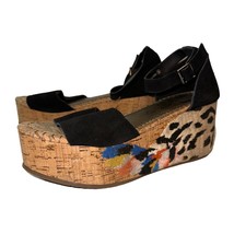 Naughty Monkey Womens Virago Black Platform Espadrille Ankle Strap Sandal Size 9 - £22.56 GBP