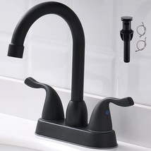 Fropo 2 Handle Black Bathroom Sink Faucet - 4 Inch Centerset Faucet Bathroom 2 - £35.09 GBP