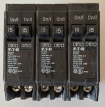 Lot Of 3 Eaton Type BR 15-amp Tandem Circuit Breaker BD1515 - €38,83 EUR