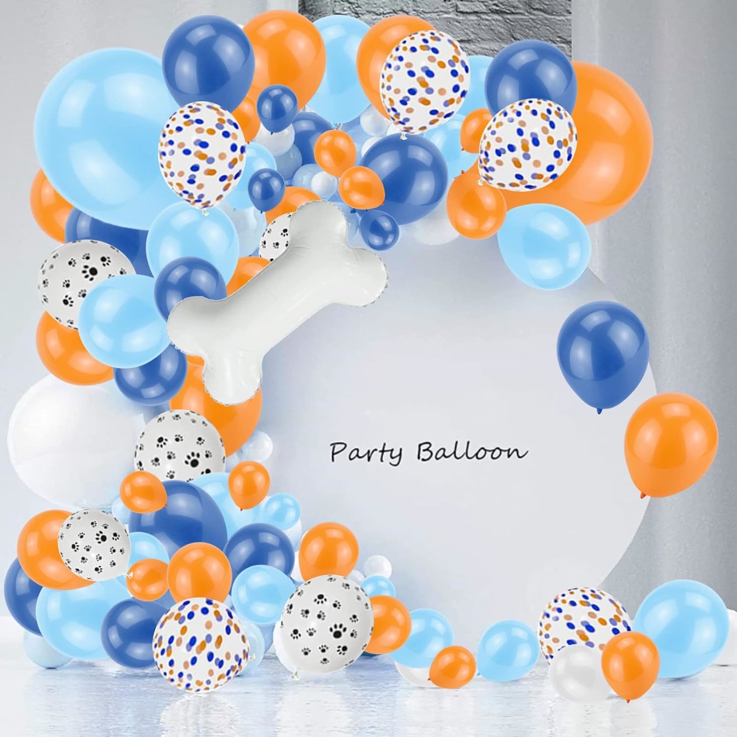 Blue Birthday Party Supplies, 121Pcs Blue Party Decorations, Dog Paw Balloons Ga - $24.99