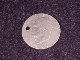 Drilled for Pennant US 1976 Half Dollar Bicentennial Eisenhower Coin - £5.49 GBP