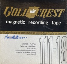 Gold Crest 7&quot; Recording Tape 111-18 Reel to Reel 1.0 Mil Acetate 1800 Ft... - £8.46 GBP