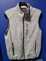Orvis Vest Mens Medium Full Zip Pockets Mock Neck Lightweight Jacket Grey Gray - £31.81 GBP