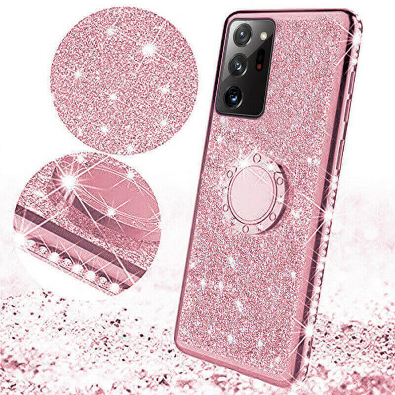 Bling Glitter Ring Holder Phone Case Samsung Galaxy S20 Ultra S20 S10 S9 S8 Plus