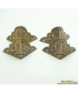 Solid Brass Victorian Engraved Table Box Cabinet Trunk Corner Guards - 2... - £25.54 GBP