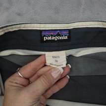 Patagonia Shorts Mens 36 Gray Striped Board Short Drawstring Zip Pocket ... - $29.68
