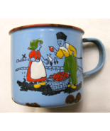 Vintage 1940s Blue Enamelware Camping Mug Made in Chechloslovokia 4-c - €16,98 EUR