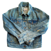 Levi&#39;s Strauss Distressed Dirty Wash Button Up Jean Trucker Jacket Size M - £38.06 GBP