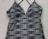 Athleta Tank With Bra Womens XS Mutli Striped Spaghetti Straps V Neck Cr... - $23.53
