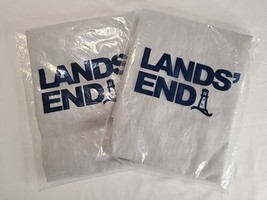 Lands End Standard Size Pillow Shams Linen Pewter Color Pair Lot Of 2 - £33.92 GBP