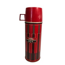 King Seeley Thermos 1971 Red Black Metal Insulated Bottle 2210 Hot Cold Vintage - £11.94 GBP