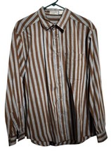 Brittania Men’s XL Striped Long Sleeve VTG Dress Shirt Career Retro Rock... - $15.83