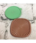 Tupperware Magnets Lot Of 2 Lids Green Brown - £9.33 GBP