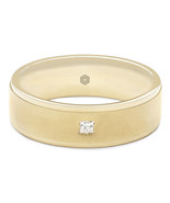 18K YellowGold Mens Wedding Band 6mm Princess cut Diamond 0.05cts high P... - $2,444.81