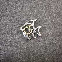 Signed Vintage Danecraft Brooch Two-Tone Double Fish Pin Great Condition - $11.97