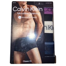Calvin Klein Mens 2XL (44-46&quot;) Micro Stretch 3-Pack Low Rise Trunk Black... - £20.99 GBP