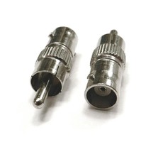 2 Pack RCA male plug to BNC female jack coax adapters connectors CCTV Security - £4.59 GBP