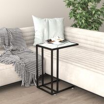 Side Table White marble Tempered glass, iron 19.7 x 13.8 x 25.6 in - $75.05 CAD