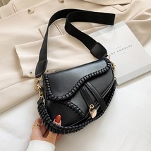 Ion saddle women bag one shoulder handle trend casual hasp zipper pu material polyester thumb200