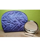 Vintage Oscar de la Renta For Accessory Street Purple Satin Makeup Bag &amp;... - $54.46 CAD