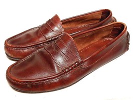 Florsheim Men Shoes Burgundy Leather Penny Loafers Slip On Dress Size 10 - £31.65 GBP