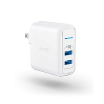 USB Charger, Anker Elite Dual Port 24W Wall Charger, PowerPort 2 with PowerIQ an - £20.59 GBP