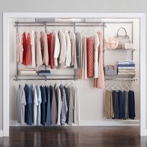 CLOSET ORGANIZER SYSTEMS ORGANISER SHELVING STORAGE SHELF METAL 4&#39;-8&#39; EX... - $109.99