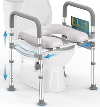 Toilet Seat Risers for Seniors, 400 LBS Raised Toilet Seat with Adjustab... - $121.42
