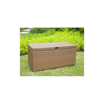 Outdoor Honey Wicker Patio Furniture Storage Deck Box - $216.82