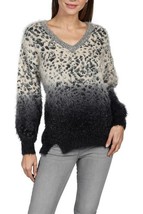 Pull V-Cou Ombre À Imprimé Animal Pour Femme XS MARINA NWT - $30.91