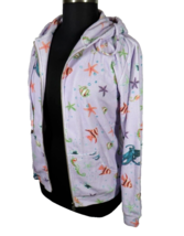 Hill House Women&#39;s The Allie Zip-Up Hoodie Lilac Sea Creatures Size Medium - $89.99