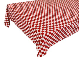 48&quot;x48&quot; - Red and White - Tablecloth Checkerboard Print Wedding Birthdays - £20.76 GBP