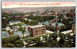 Postcard Birds Eye View Of Lincoln From Capitol Dome Lincoln, Nebraska - $5.00