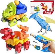 Dinosaur Toys for Kids 3-5, Take Apart STEM Boys Toy with Electric Drill - £10.79 GBP