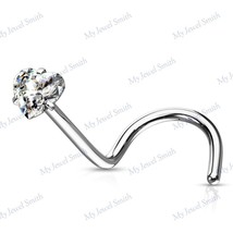 20G 4mm Heart Cut Cz Prong Set Real 925 Silver Nose Stud Earring Gift for her - £9.16 GBP