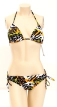 Roxy Tiki Animal Print String Bikini 2 Piece Swim Suit Women&#39;s Sizes  NWT - £59.75 GBP