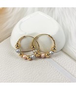 18k Layered Real Gold Filled Multi colors Hoop Earrings - £8.90 GBP