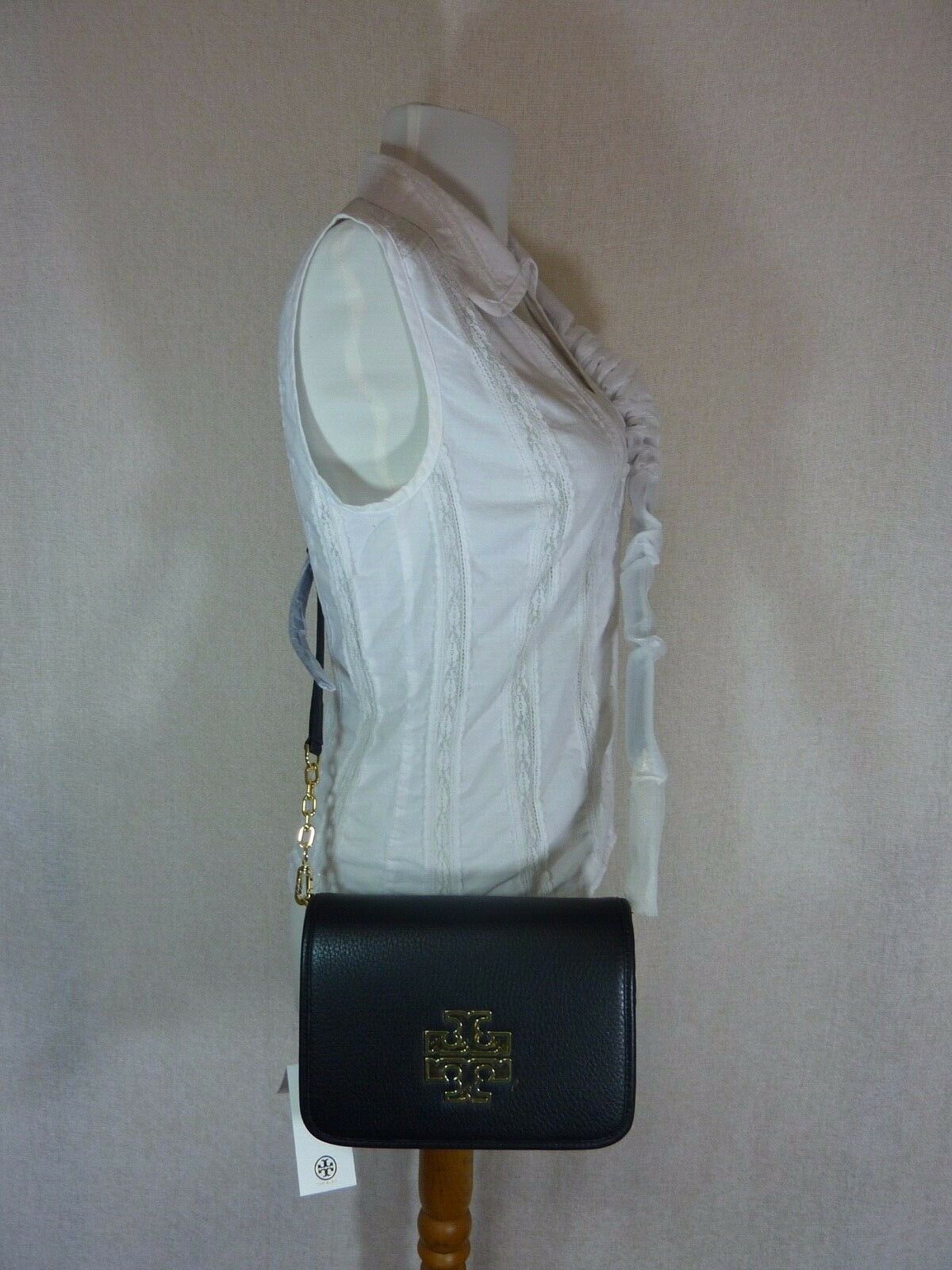NEW Tory Burch Black Leather Britten Combo Cross Body bag/Clutch  - $425 Item image 10