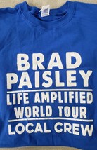 Brad Paisley T-SHIRT Xl New 2016 Life Amplified World Tour Local Crew Free Ship - £12.62 GBP