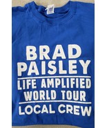 BRAD PAISLEY T-SHIRT XL NEW 2016 Life Amplified World Tour LOCAL CREW FR... - £12.41 GBP