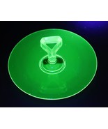 Vtg 10&quot; Green Uranium Depression Glass Dish Hors d&#39;oeuvres Appetizer Hal... - $70.20 CAD